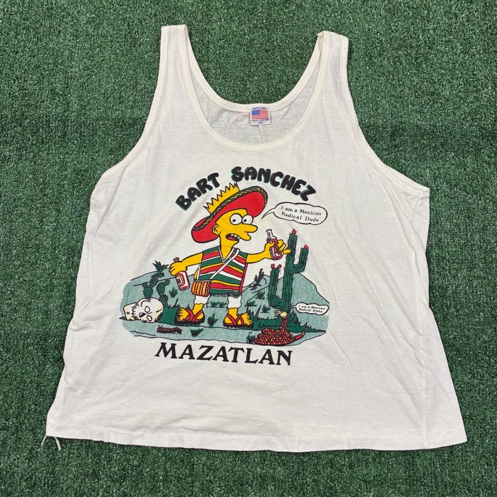 Vintage 90s Bart Sanchez Mazatlan Beer Graphic Tank Top